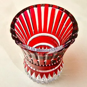 Ваза - Красный Хрусталь VAL SAINT LAMBERT (Вал Сант Ламберт) Бельгия, конец 60-х гг.