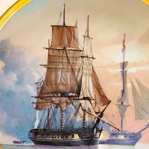 Коллекционная Тарелка «Парусные Корабли - LA BELLE POULE» Фарфор США, The FRANKLIN MINT -1987 год.