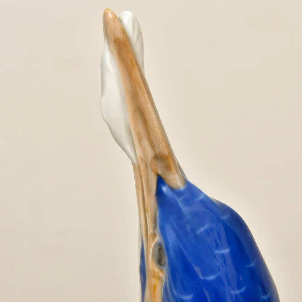 Коллекционная Фарфоровая Статуэтка «ПТИЦА. ЗИМОРОДОК С РЫБОЙ», ROYAL COPENHAGEN Дания.