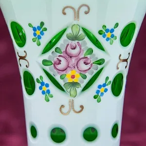 Стеклянная Ваза - Кубок «Цветочная Нежность»  LAUSITZER GLASWERKE Германия - 50-70е гг.