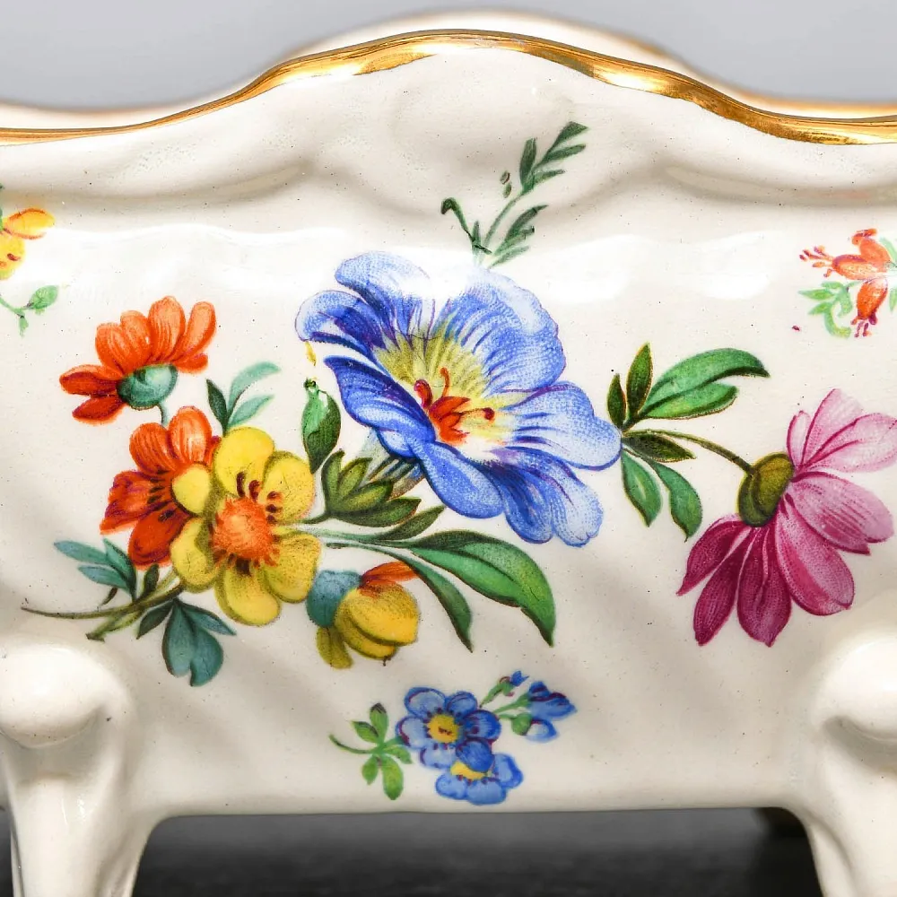 «Орешница» - Ваза - Конфетница «Цветочная Симфония»  Фаянс Бельгия 50-е годы ХХ века.