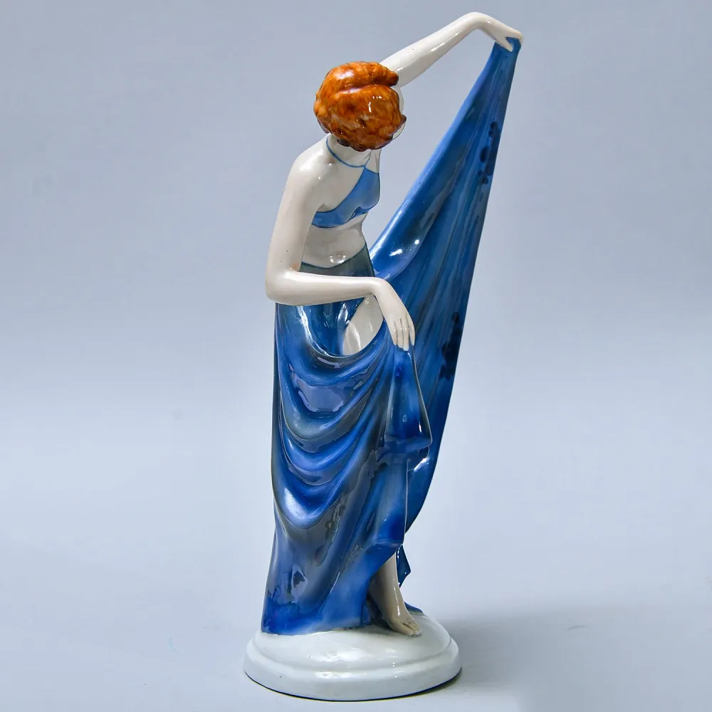 Коллекционная Фарфоровая Статуэтка «Танцовщица в синем», GEROLD Porzellan Германия - 1979 год.