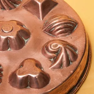 Большая Медная Форма для выпечки без ручки, D-32 см. Франция, начало ХХ века!