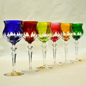 «МЭРИЛИН» - Шесть Бокалов из Цветного Хрусталя, NACHTMANN Германия, 60 -е годы ХХ века.