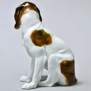 Антикварная Фарфоровая статуэтка «Грустный Спаниель», Karl Ens Германия, первая половина ХХ века.