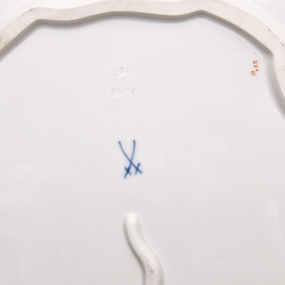 Сервировочное Блюдо с ручками - Тарелка - Поднос «Цветочный Букет», MEISSEN Германия - первая половина ХХ века.