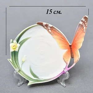 Авторский Фарфоровый Чайный сервиз «Бабочки и стрекозы» на 4 персоны, Franz Collection Тайвань.