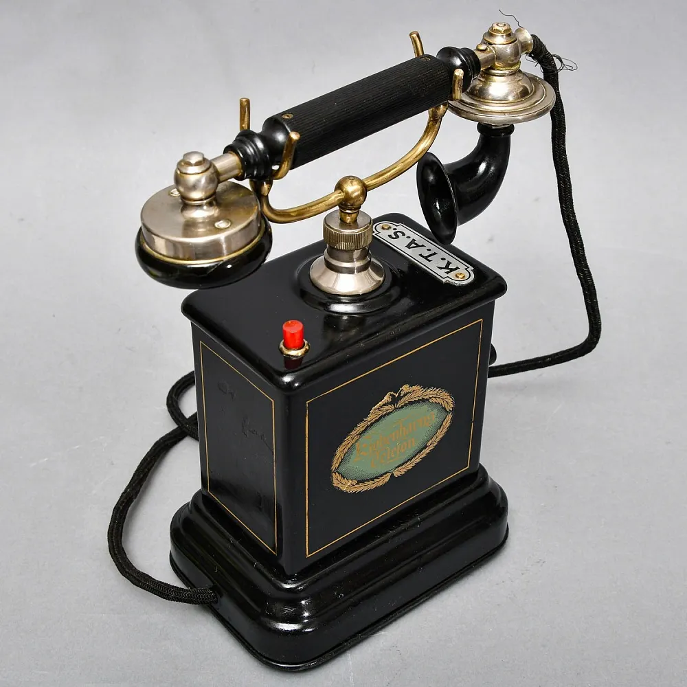 Антикварный Настольный Телефонный аппарат - Телефон «Kjøbenhavns Telefon - KTAS», Дания -1905 год.