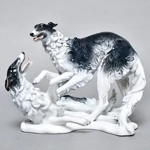 Коллекционная Фарфоровая статуэтка «Охотничьи собаки. Две Борзые», ROSENTHAL Германия.