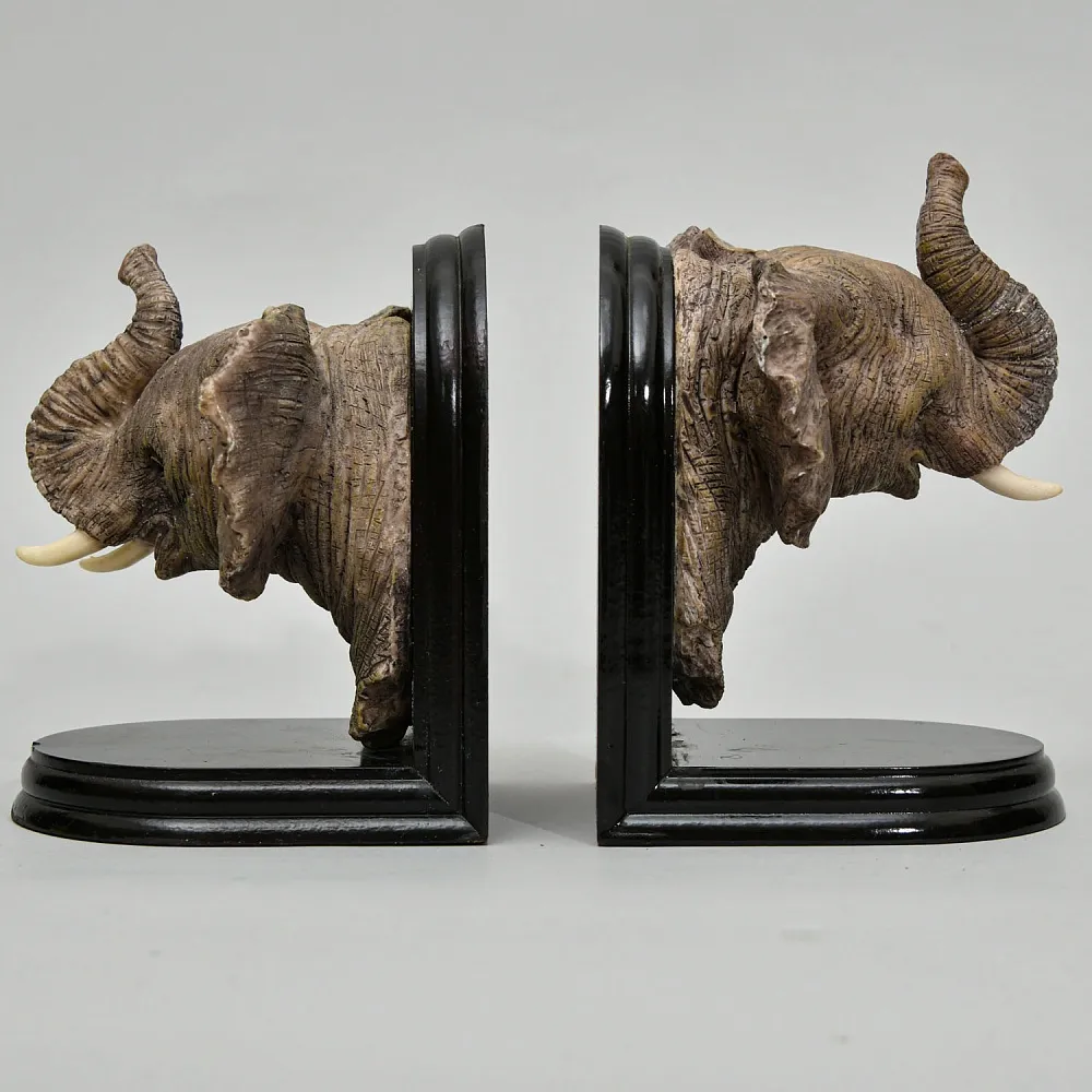 Букенды - Держатель - Ограничитель - Подставка для книг «Слоны», Дерево, Полимер. Германия - вторая половина ХХ века.