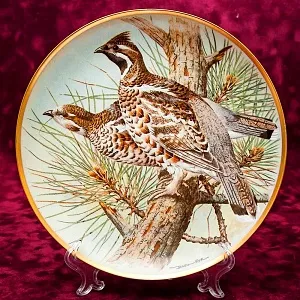 Коллекционная Тарелка «Рябчики» Фарфор Лимож Limoges Франция 1979 год.