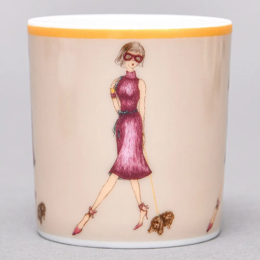 Набор из 4-х Кофейных пар «За покупками - Shopping», Limoges Medard de Noblat Франция, конец ХХ века.