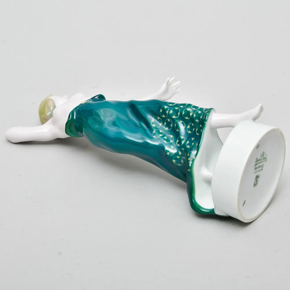 Редкость! Антикварная Фарфоровая Статуэтка «Танцовщица в зеленой юбке», ROSENTHAL Германия - 1918 год.