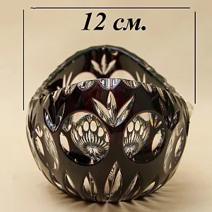 Ваза-Конфетница «ЛАДЬЯ» Цветной Хрусталь Trischler Winterhalder Германия 70-е гг.