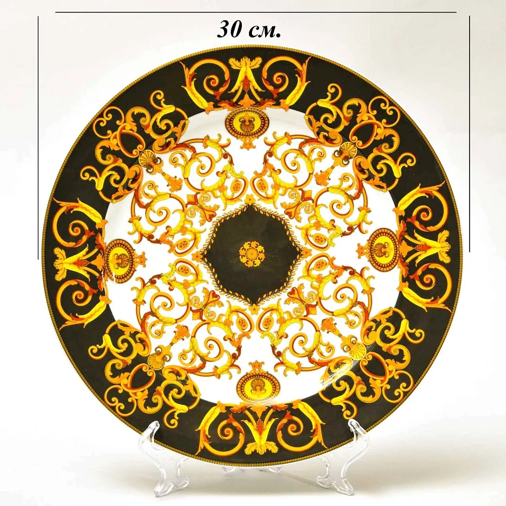 «БАРОККО» - Коллекционная Фарфоровая Тарелка - Блюдо, VERSACE, Rosenthal Германия - 1990 год.