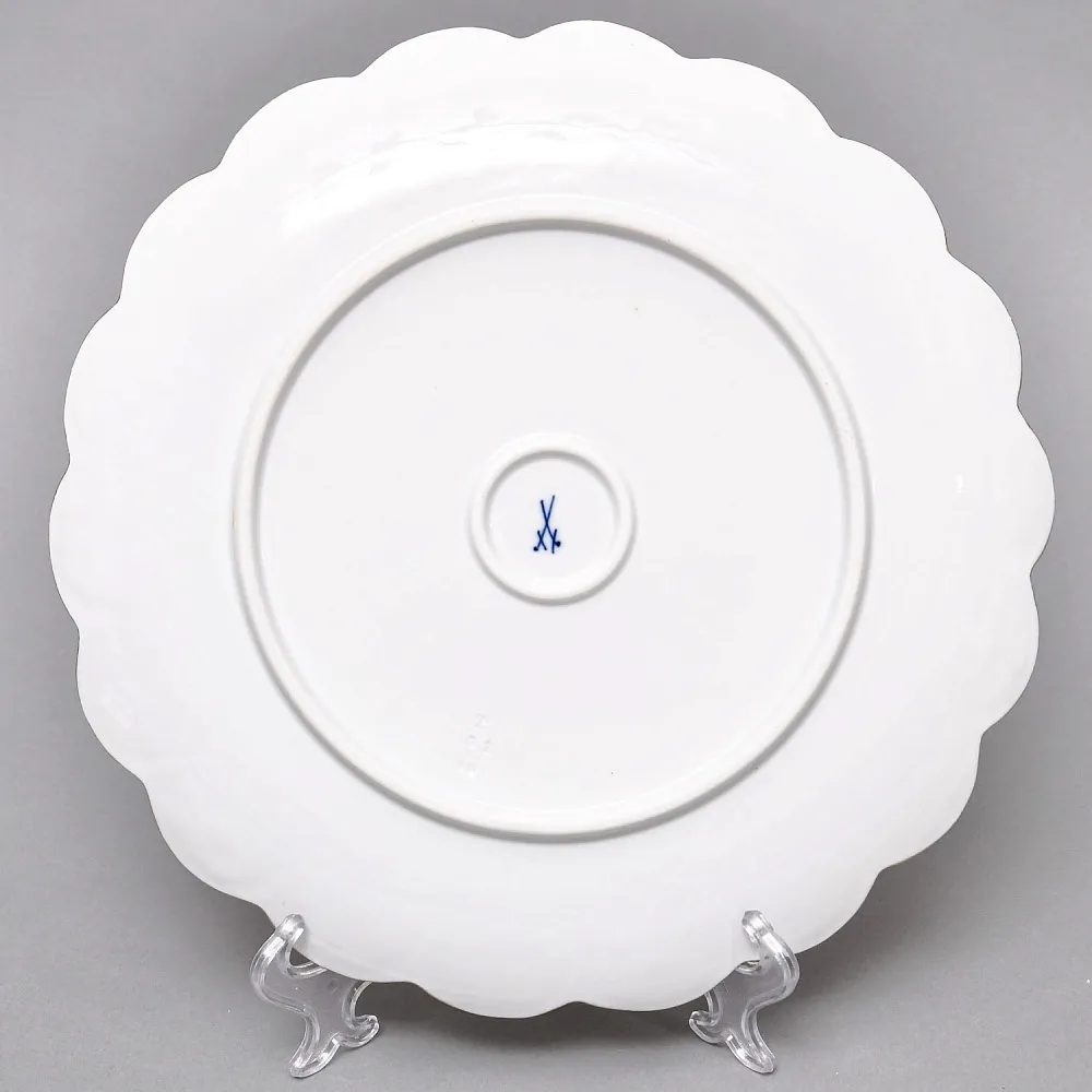 Антикварное Фарфоровое Блюдо - Тарелка «Букет с желтой розой», MEISSEN Германия, начало ХХ века.