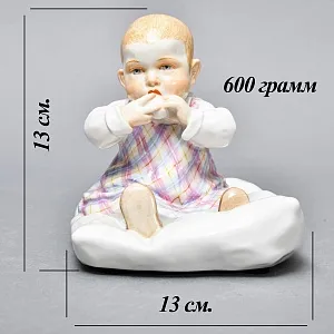 Коллекционная Фарфоровая статуэтка «Дети Хеншеля. Ребёнок, сидящий на подушке», Meissen Германия. 