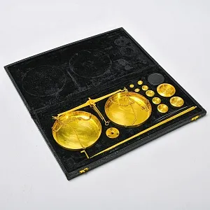 Антикварные Настольные Ювелирные весы с разновесами в футляре, Англия, начало ХХ века! 