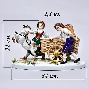 Коллекционная Фарфоровая статуэтка «Сбор винограда», Германия - вторая половина ХХ века. 