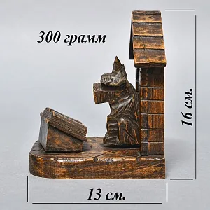 Авторские Деревянные Букенды - Держатели - Подставка для книг «Учёные Терьеры», Германия, 60-е гг.