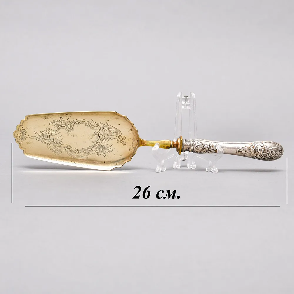 Винтажная Сервировочная Лопатка для подачи в футляре, Silverplate Франция первая половина ХХ века.