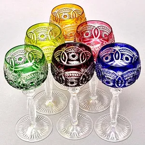 Набор - Шесть Бокалов для Вина Knittel FAKIRIS Силезия, Германия начало 50-х годов ХХ века.