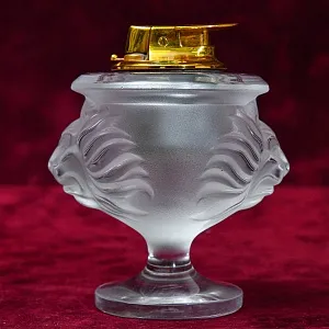 Хрустальная Настольная Газовая Зажигалка «Лев - Царь зверей», Франция, Лалик / Laligue, вторая половина ХХ века. 