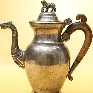 Антикварный Классический Оловянный Кофейник на 1,2 литра. Бельгия, ХIХ век.