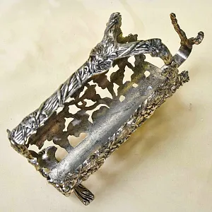 Антикварная Металлическая Подставка «Виноградная Лоза» для винной бутылки, Франция.