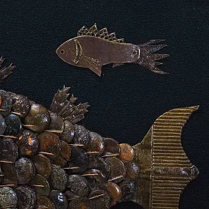 Настенное Коллекционное Панно - Картина «Рыбки», Россия конец XIX - начало ХХ века.