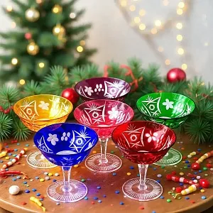 Редкость! Набор Хрустальных Фужеров для Мартини или Шампанского серия «Виноград», NACHTMANN Германия 60 гг. 