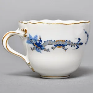 Классическая Кофейная пара и Десертная тарелка «Синий Дракон», Фарфор MEISSEN, Германия. 