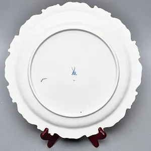 Коллекционное Фарфоровое Блюдо - Тарелка «Марсель», Кобальт, MEISSEN Германия - 1955 год.