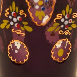 Коллекционная Кубок - Ваза, Цветочная Эмалевая роспись, Хрусталь Ernst Wittig, Германия  40-е годы ХХ века.