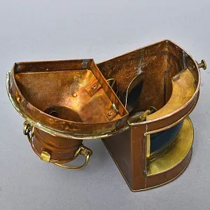 Старинный Медный Керосиновый «Сигнальный Корабельный Фонарь», Англия начало ХХ века.