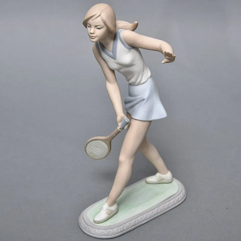 Парные Фарфоровые статуэтки «Теннисистка и Теннисист», Lladro Испания, 1982 - 1987 годы. 