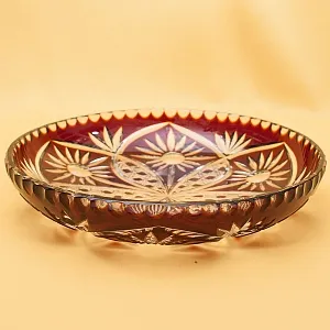 Блюдо - Фруктовница Цветного Хрусталя «Ромашки» Германия D-28 см., конец 60-х гг.