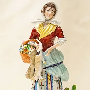 Парные Фарфоровые статуэтки «Сельская Ярмарка» Н-22см. SITZENDORF, Германия - 50гг..