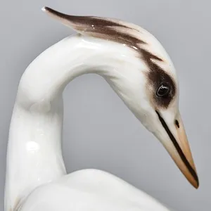 Коллекционная Фарфоровая статуэтка «Птица. Цапля в камышах», Kaiser Германия, 1979 - 1990 годы.