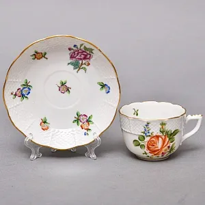 Коллекционная Кофейная пара «Чайная Роза», Фарфор Herend, Венгрия, 1940 - 1941 годы. 