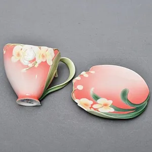 Авторский Фарфоровый Чайный сервиз «Бабочки и стрекозы» на 4 персоны, Franz Collection Тайвань.