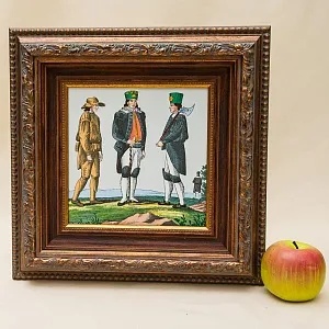 Настенное Панно - Плакетка - Картина «Люди средневековья», Керамика, Италия - вторая половина ХХ века. 