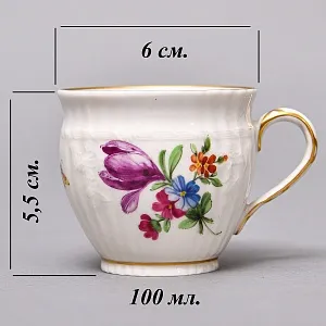 Коллекционная Кофейная пара «Летние цветы», Фарфор KPM Berlin Германия, первая половина ХХ века.