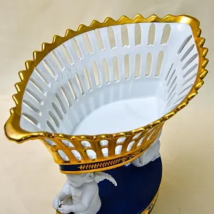 Коллекционная Фарфоровая Ваза - Фруктовница «Два Ангела - Путти», Sevres Style Франция.