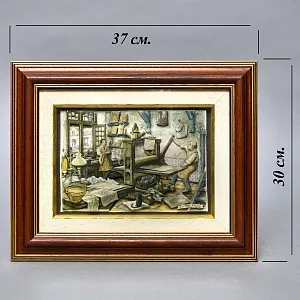 Объемная Картина - Панно в технике 3D декупаж «Старинная типография», 70-е годы ХХ века.