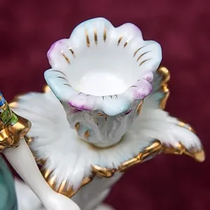 Фарфоровая Статуэтка - Подсвечник на одну Свечу «Девушка в золотом» SANDIZELL Германия.