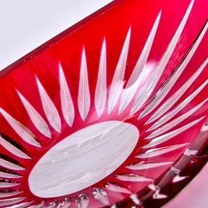 Винтажная Ваза - Конфетница - Мелочевница «Розовый Листок» Хрусталь VAL SAINT LAMBERT Бельгия.