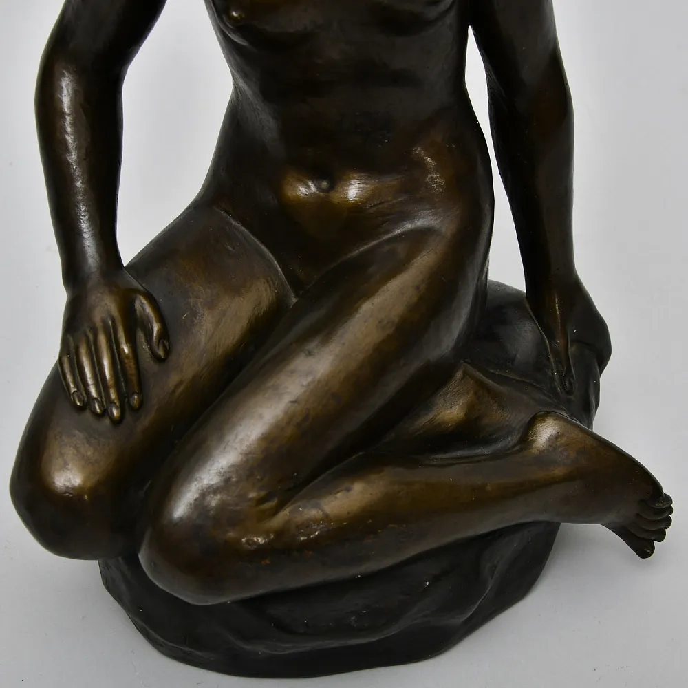 Большая Фарфоровая Статуэтка «Обнаженная Девушка», Otto Poertzel Германия, первая половина ХХ века.