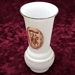 Агитационная Стеклянная Ваза «ВСХВ - Тракторист и Колхозница», Завод «Красный Май» СССР -1954 год.