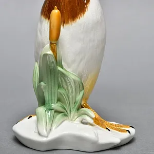 Редкость!  Птица - Большая Фарфоровая статуэтка «Чомга - Поганка» Карл Энс / Karl Ens, Германия -50 гг.